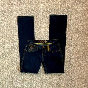 Coogi Women's Dark Blue Wash Embroidered Jeans